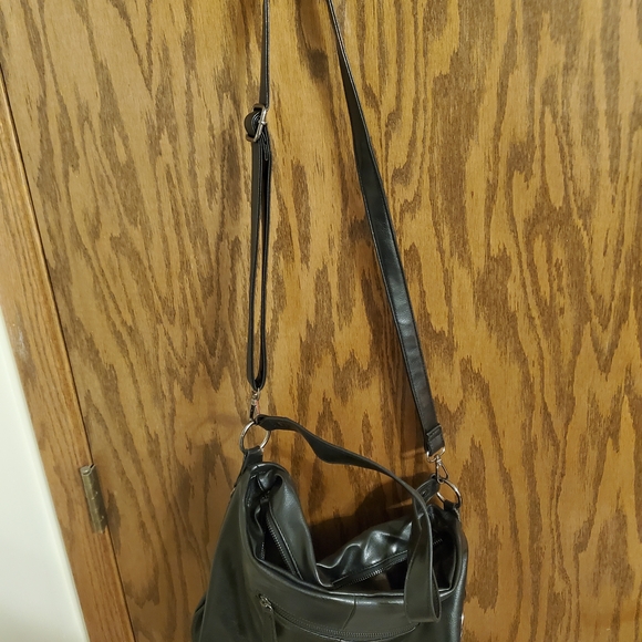 Black Pleather Crossbody Bag - Picture 3 of 10